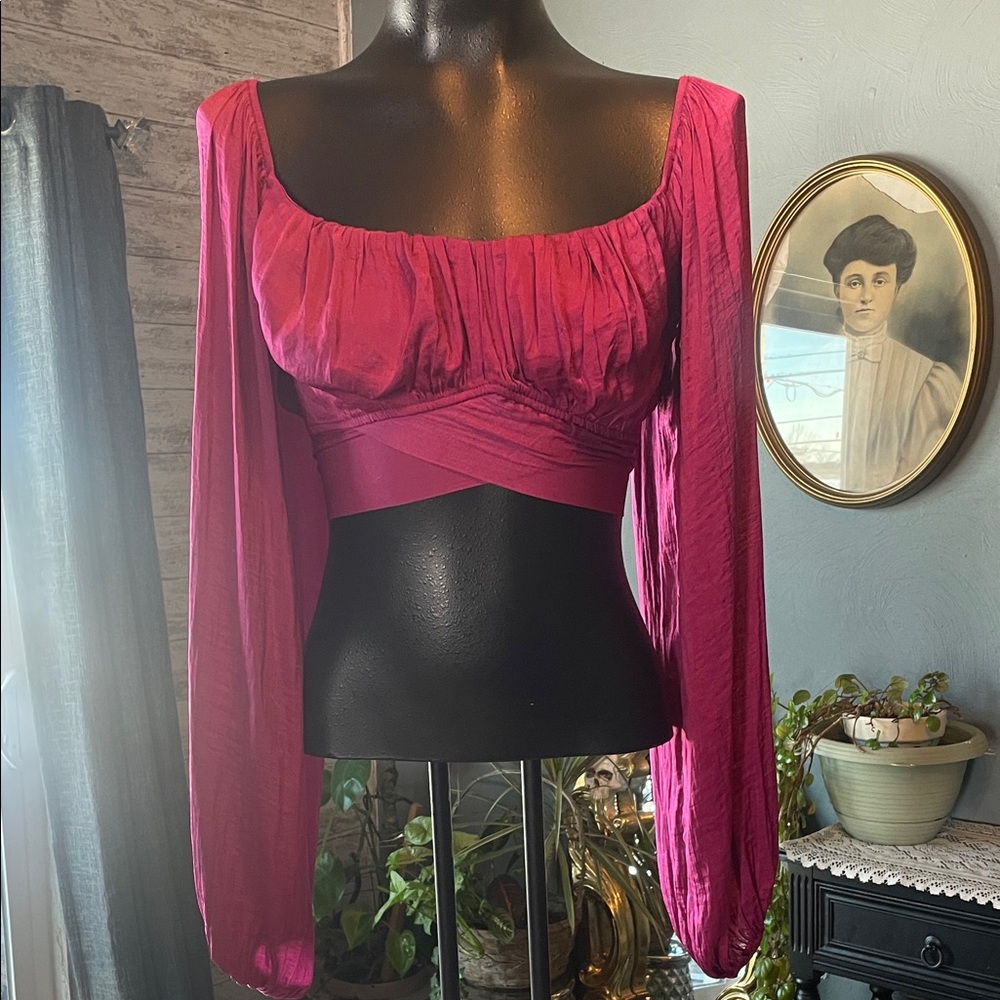 Windsor Fuchsia Long Sleeve Blouse